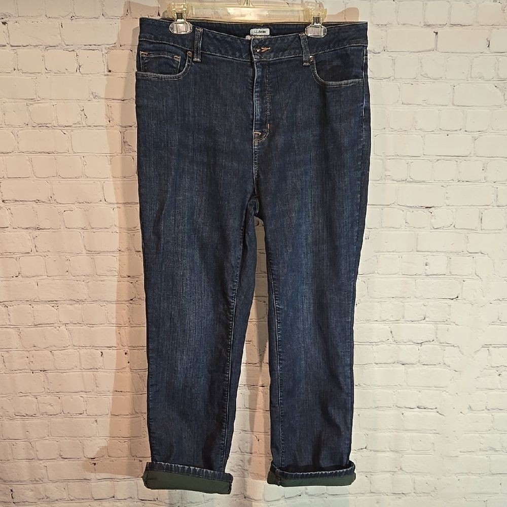 L.L. Bean Classic Fit Lined Jeans Size 14 Petite